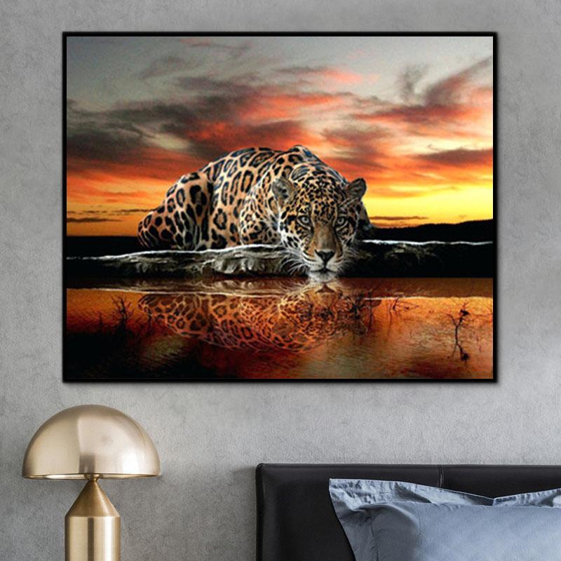 Tier Leopard Malen Nach Zahlen Für Erwachsene Y5403