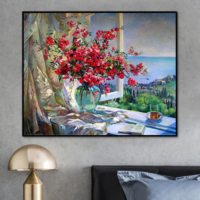 Blume Flasche Blume Malen Nach Zahlen Für Erwachsene Y5498