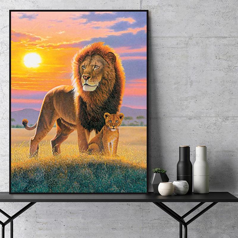 Tier Löwe Malen Nach Zahlen Für Erwachsene Y5663