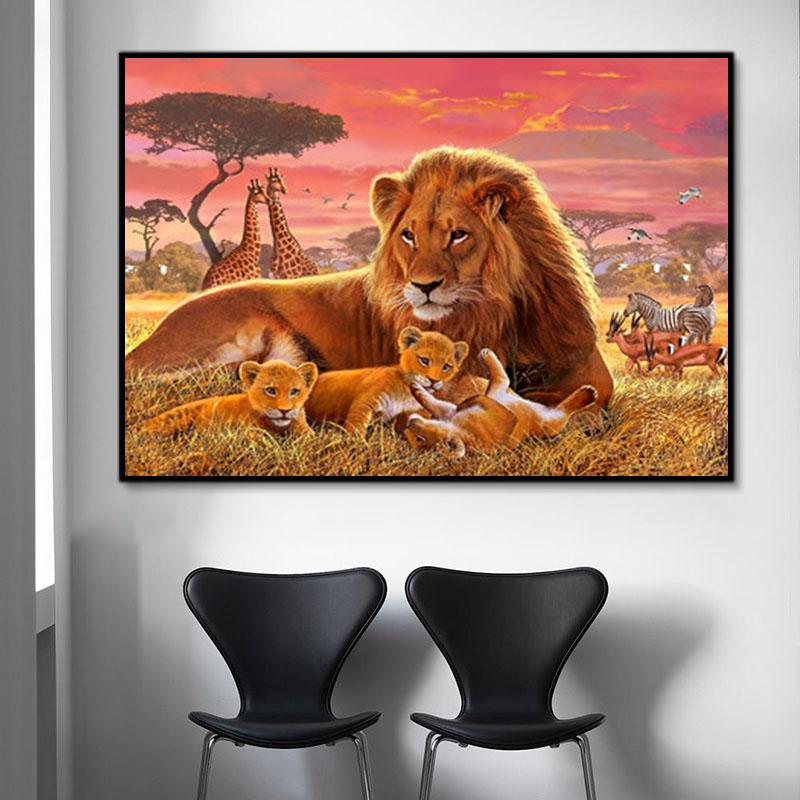 Tier Löwe Malen Nach Zahlen Für Erwachsene Y5674