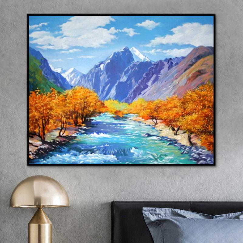 Natürlich Berg See Malen Nach Zahlen Für Erwachsene Y5705