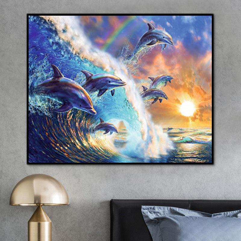 Tier Dolphin Malen Nach Zahlen Für Erwachsene Y5743