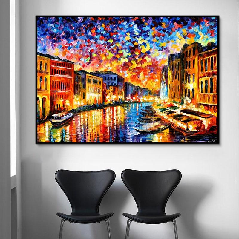 Landschaft Wasser Stadt Malen Nach Zahlen Für Erwachsene HQD1229