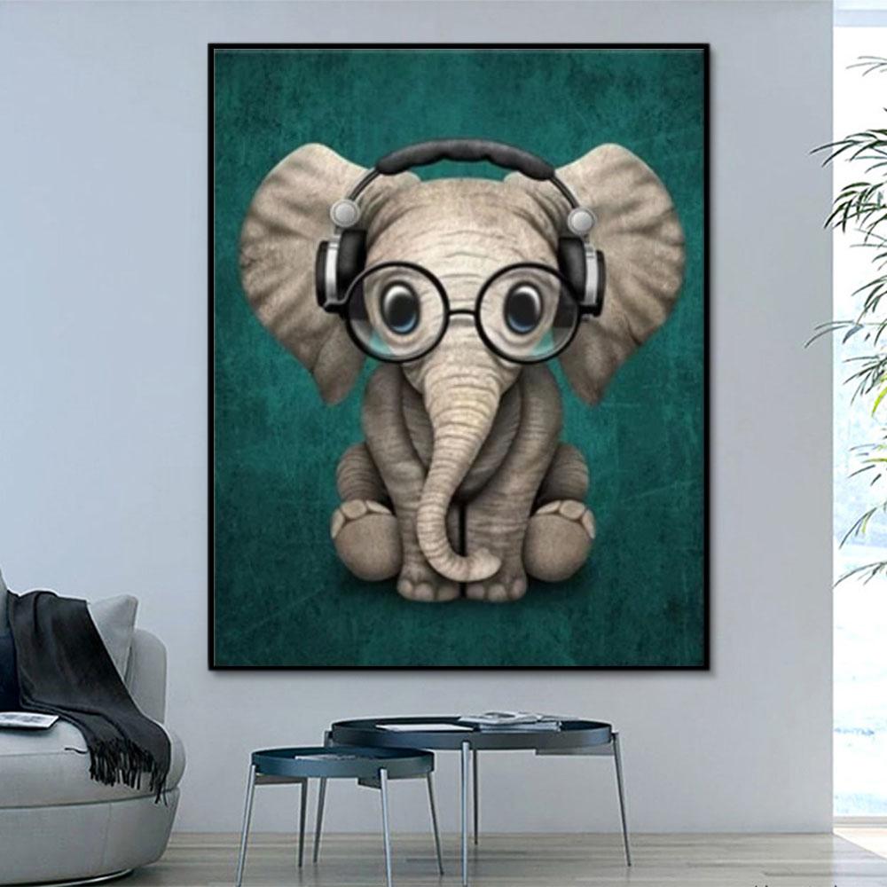 Tier Elefant Malen Nach Zahlen Für Erwachsene HQD1265