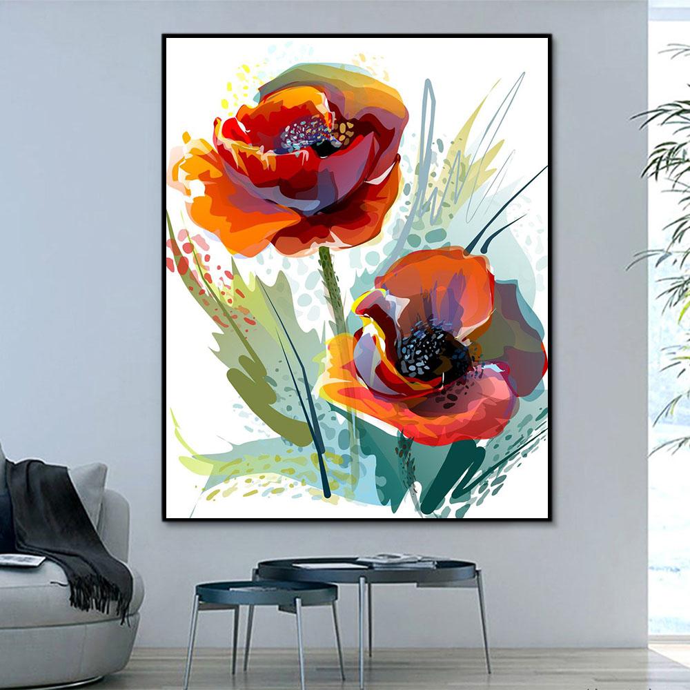 Blume Abstrakt Malen Nach Zahlen Für Erwachsene HQD1210