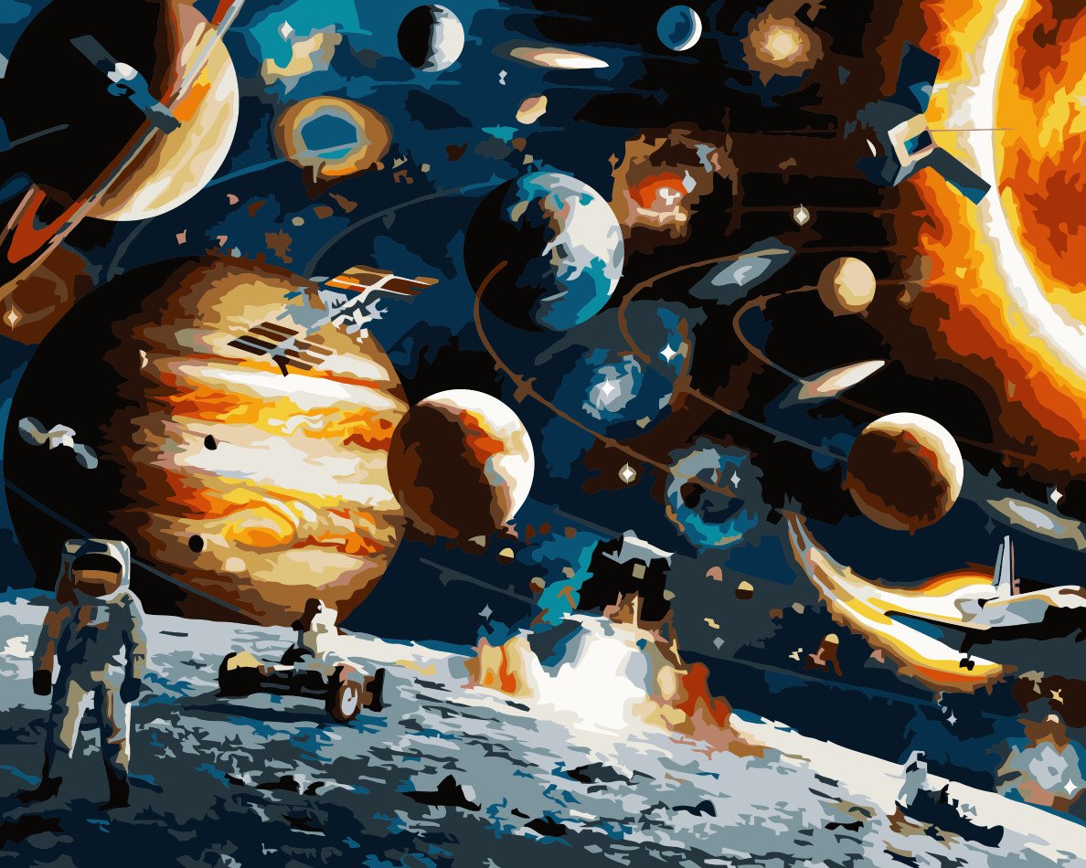 Landschaft Galaxis Malen Nach Zahlen Für Erwachsene HQD1401