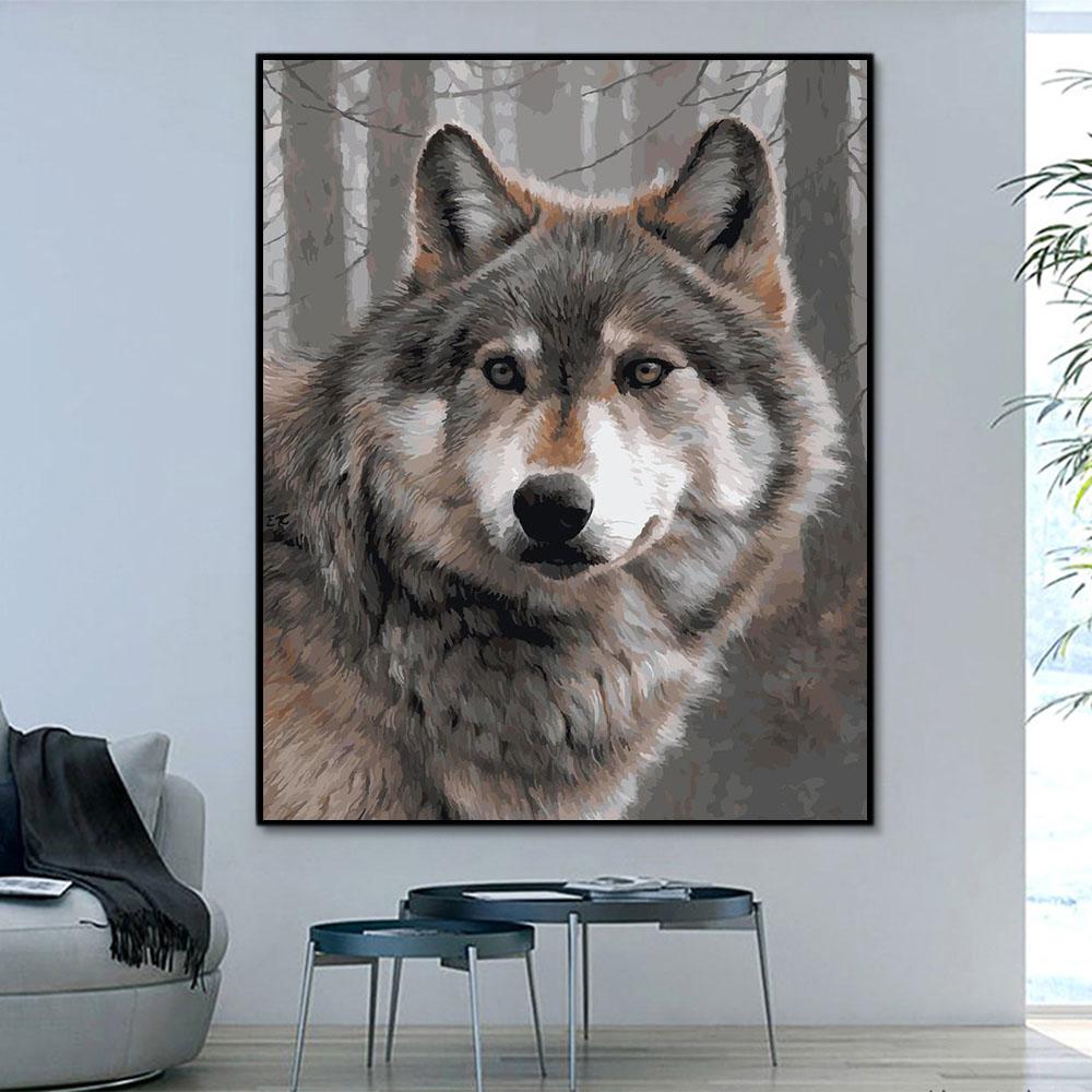 Tier Wolf Malen Nach Zahlen Für Erwachsene OTG6207