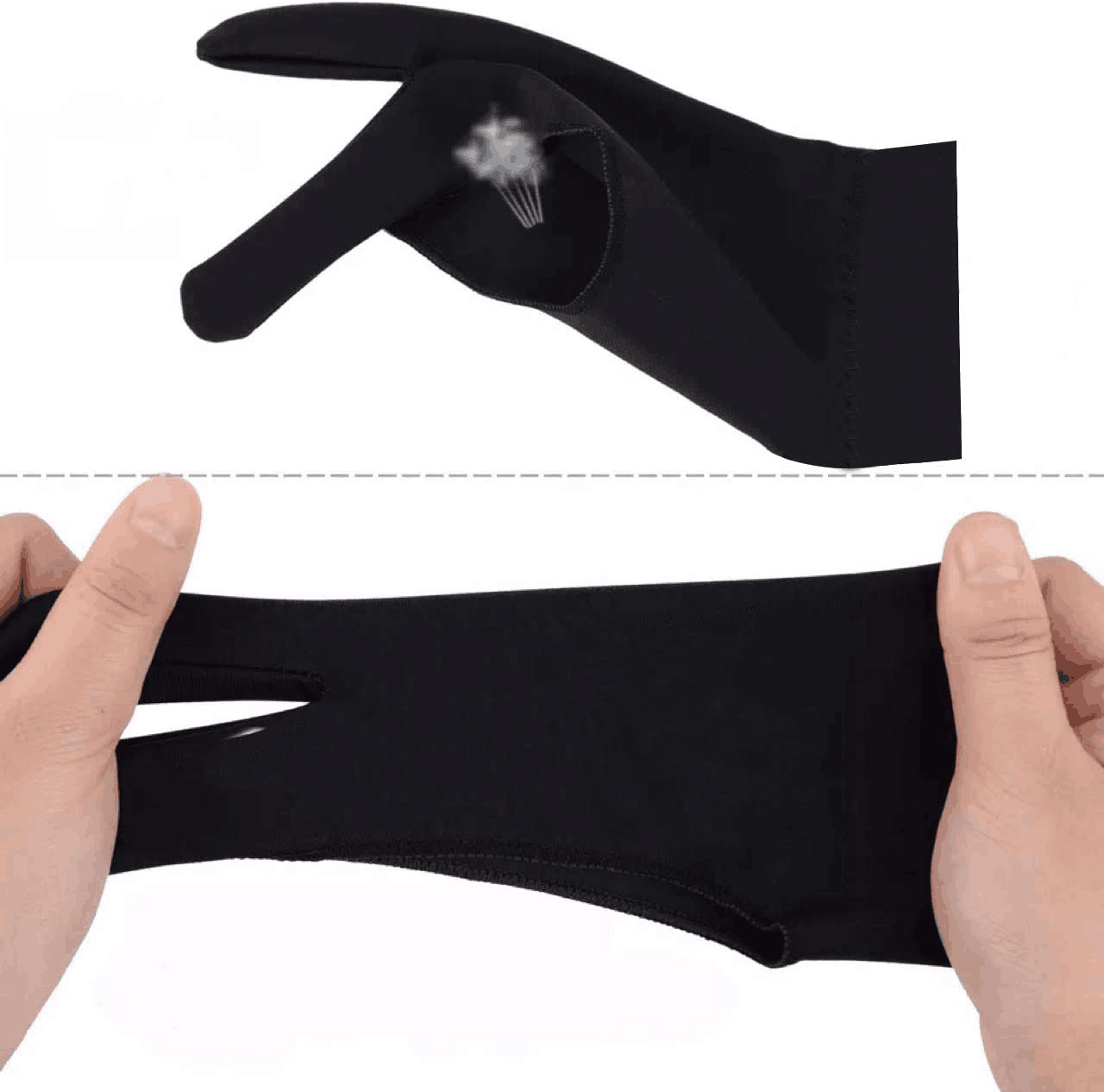 2-Finger-Künstlerhandschuh für Grafik-Zeichentablett T1301