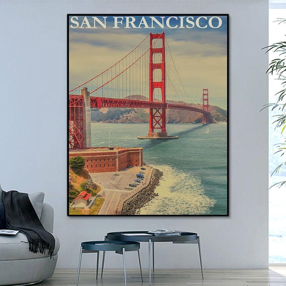 Landschaft San Francisco Malen Nach Zahlen Mit Rahmen HQD1224