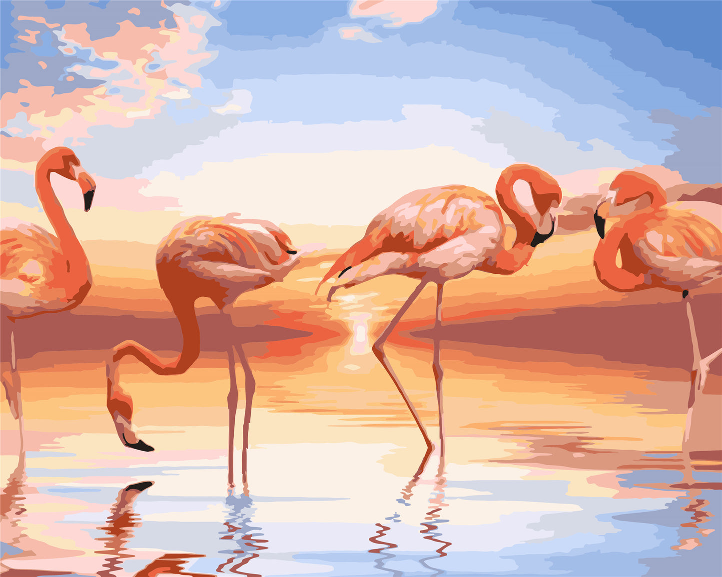 Flamingo Malen nach Zahlen WH-80660