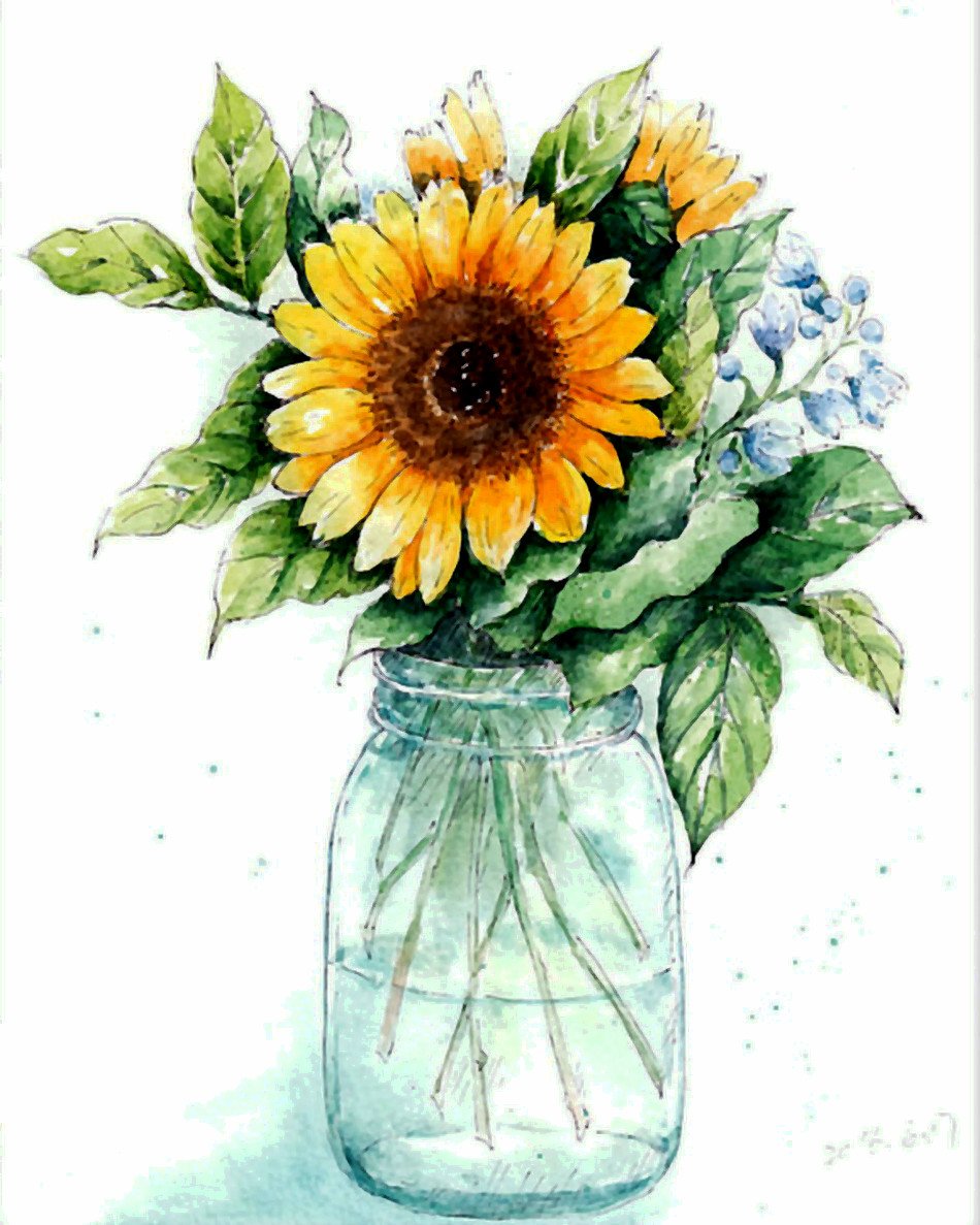 Blume Sonnenblume Malen Nach Zahlen Für Erwachsene HQD1412