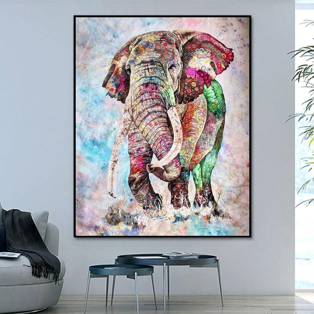 Tier Elefant Malen Nach Zahlen Für Erwachsene HQD1234
